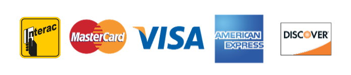 Logo Visa, Logo MasterCard, logo Interac